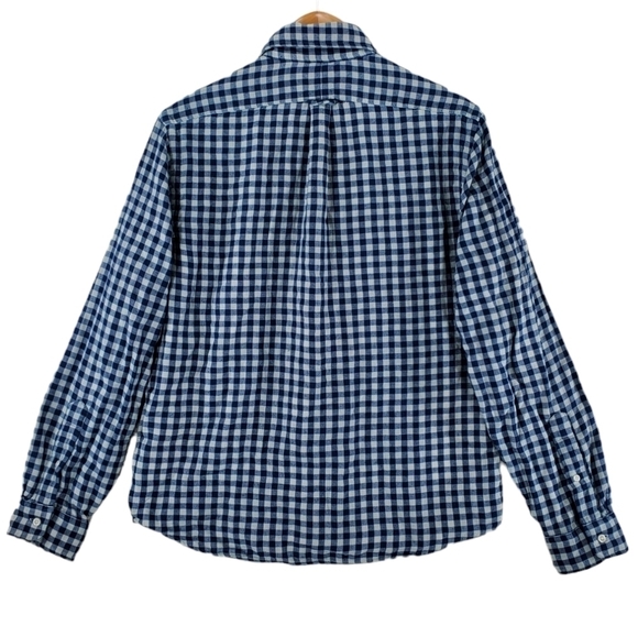 Ralph Lauren Shirt Mens M Blue Gray Gingham Check Button Down Classic Fit Cotton - Picture 6 of 15